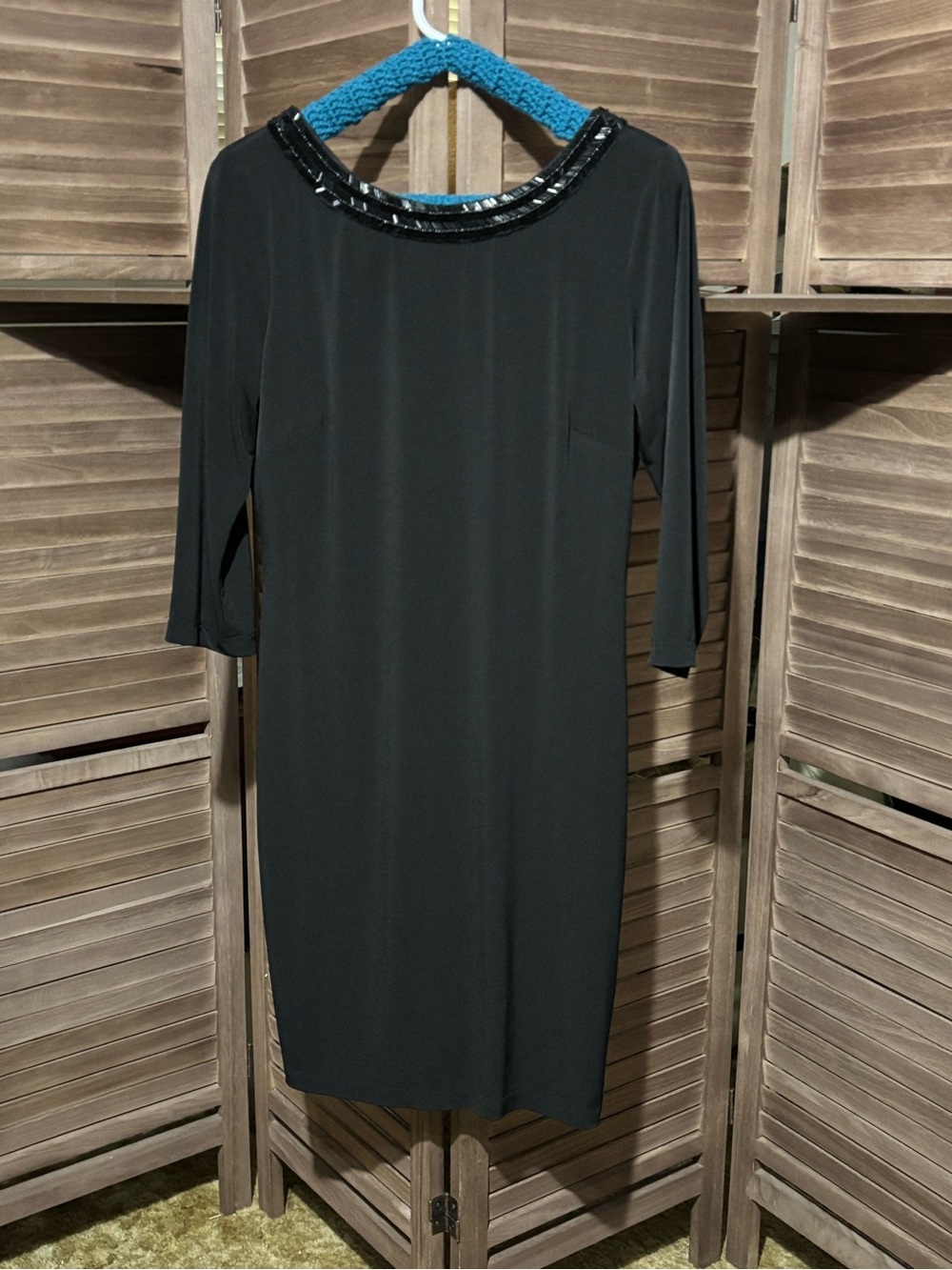 Jessica Simpson Black Cocktail Dress with Beaded Trim